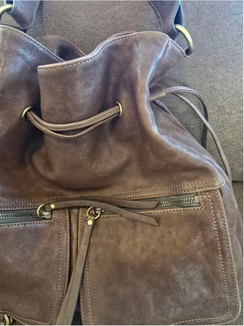 Women's Sorial Brown Leather Shoulder Bag One Size - Picture 6 of 9